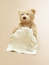 Every baby loves to play peek-a-boo and what better way to play than with this adorable bear? Little ones will giggle with delight as this beige teddy bear raises and lowers his cream-colored blanket to play a game of peek-a-boo! The bear's mouth moves as he says, Where did you go? Every baby loves to play peek-a-boo and what better way to play than with this adorable bear? Little ones will giggle with delight as this beige teddy bear raises and lowers his cream-colored blanket to play a game of peek-a-boo! The bear's mouth moves as he says, Where did you go?
