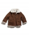 GUESS Kids Boys Bomber Jacket with Hat, DARK BROWN (24M)