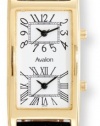 Avalon Unisex Gold-Tone World Traveler Dual Time Zone Watch # 7090-3