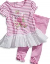 GUESS Kids Girls Baby Girl Striped Tee and Leggings Set (, STRIPE (18M)