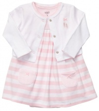 Pink and White Stripe 2 pc Girls Dress Set by Carter's - 9 months Pink and White Stripe 2 pc Girls Dress Set by Carter's - 9 months