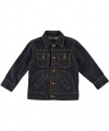 LRG Classic Raw Denim Jacket (Sizes 4 - 7) - raw dark indigo denim, 7