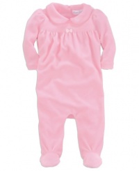 Ralph Lauren Baby Coverall, Baby Girls Velour Footed Coverall, Color: Pink, Size: 9 months Ralph Lauren Baby Coverall, Baby Girls Velour Footed Coverall, Color: Pink, Size: 9 months