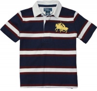 Polo Ralph Lauren Boys Dual Match Navy Striped Rugby (Small (8)) Polo Ralph Lauren Boys Dual Match Navy Striped Rugby (Small (8))