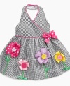 Grow her style with this darling gingham halter dress from Bonnie Jean.