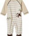 Little Me Layette Footie, Monkey Stripe, Ivory, Preemie