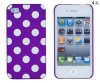 Purple Polka Dot Embossed Hard Case for Apple iPhone 4, 4S (AT&T, Verizon, Sprint)