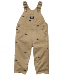 Keep his casual-wear feeling fresh with these fun overalls from Osh Kosh. Keep his casual-wear feeling fresh with these fun overalls from Osh Kosh.