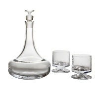 This graceful decanter is made of solid, sparkling full-lead Nambé Crystal, mouth-blown and hand-cut in the traditional manner by the finest European glassblowers according to a 300-year-old process. With two double old fashioned glasses, this decanter set makes a perfect gift. This graceful decanter is made of solid, sparkling full-lead Nambé Crystal, mouth-blown and hand-cut in the traditional manner by the finest European glassblowers according to a 300-year-old process. With two double old fashioned glasses, this decanter set makes a perfect gift.