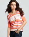 Michael Stars Tee - Striped Scoop Neck