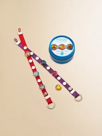 Packaged in a magnetic, reusable gift tin, these three peace & love charms click onto any MOGO charm bracelet. With so many styles there is a charm to match every mood!Silvertone and resinMagnetic attachmentSuitable for ages 8 and upImported Please note: Bracelet sold separately. Packaged in a magnetic, reusable gift tin, these three peace & love charms click onto any MOGO charm bracelet. With so many styles there is a charm to match every mood!Silvertone and resinMagnetic attachmentSuitable for ages 8 and upImported Please note: Bracelet sold separately.