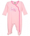 Peanuts Puppy Love Girls Newborn Footed Coverall