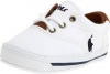 Ralph Lauren Layette Vaughn Crib Shoe (Infant/Toddler),White Canvas,0 M US Infant