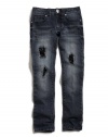 GUESS Kids Girls Daredevil Skinny Jeans With Sequins, MEDIUM STONE (7)