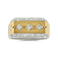 Men's Diamond Ring - City Style Diamond Men's Ring in 18k Gold Two-Tone (0.9 ct. tw. / G Color / VS1-VS2 Clarity) Men's Diamond Ring - City Style Diamond Men's Ring in 18k Gold Two-Tone (0.9 ct. tw. / G Color / VS1-VS2 Clarity)
