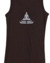 LOTUS POSE Yoga Women's Rachel Sheer Rib Longer Length Tank Top - Chocolate Brown