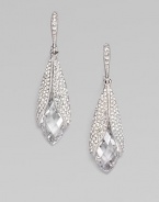 EXCLUSIVELY AT SAKS. A dramatic drop design, with a faceted, marquis-shaped cubic zirconia enrobed in pavé crystals.Cubic zirconia and crystal Rhodium plated Drop, about 1¾ Post-and-hinge back Imported