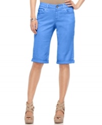 Take a break from the usual denim mini shorts and try this casual Bermuda style from DKNY Jeans. The pastel wash is right on-trend; the cuffed leg is so summery! Take a break from the usual denim mini shorts and try this casual Bermuda style from DKNY Jeans. The pastel wash is right on-trend; the cuffed leg is so summery!