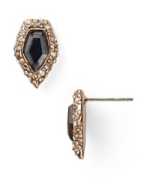 Embellished with white quartz and crystals, Alexis Bittar's doublet earrings have a rebellious side. With an all-black palette this pointed pair will lend a downtown edge. Embellished with white quartz and crystals, Alexis Bittar's doublet earrings have a rebellious side. With an all-black palette this pointed pair will lend a downtown edge.