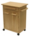 Winsome Wood Single Drawer Storage Cart, Natural