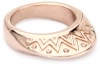 House of Harlow 1960 14k Rose Gold-Plated Etched Mohawk Ring, Size 8