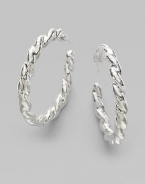 From the Glamazon Collection. A must-have hoop design in twisted sterling silver.Sterling silver Diameter, about 2 Post backs Imported 