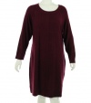 Spense Plus Size Dress, Long Sleeve Cable Sweaterdress wine heather 2X