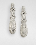 EXCLUSIVELY AT SAKS.COM This sparkling piece features an elegant linear teardrop design. CrystalsRhodium-plated brassDrop, about 1.62Surgical steel post backImported 