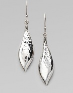 From the Palu Kapal Collection. Delicate teardrops of sterling silver with subtle texture.Sterling silverDrop, about 2¼Width, about ½Ear wireMade in Bali