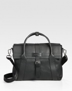 A smart, streamlined design that is versatile enough to carry you from work to weekend, featuring interior compartments for all of your daily essentials, finished in richly textured Italian leather.Magnetic, buckle closureDouble top handleAdjustable shoulder strapInterior zip pocketFully linedLeather42W x 26H x 11DMade in Italy