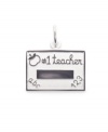 Pay homage to your favorite education professional with this #1 Teacher charm from Rembrandt. Engravable for personalized gift giving. Crafted in sterling silver. Approximate drop: 3/4 inch.