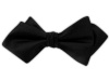 100% Silk Woven Black Solid Satin Diamond Tip Self-Tie Bow Tie