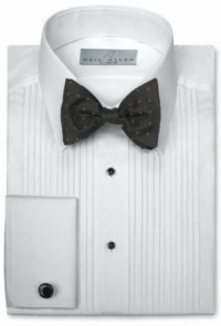 Tuxedo Shirt By Neil Allyn - 100% Cotton White with Laydown Collar and French Cuffs Tuxedo Shirt By Neil Allyn - 100% Cotton White with Laydown Collar and French Cuffs