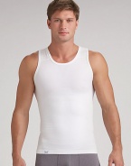 An essential underlayer or workout separate with an exclusive design that builds in physiotherapy taping techniques to gently pull the shoulders back and promote optimal alignment. Seamless stitching and targeted mesh provides a breathable, second skin fit. Polyester/nylon/spandex; machine wash Imported