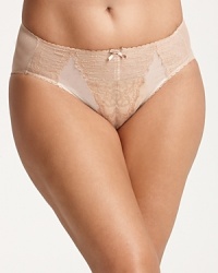 Vintage-inspired high cut briefs with beautiful Chantilly lace trim. Style #841186