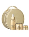 A powerful combination of unique ingredients and a patented scientific innovation has been shown to improve the condition around the stem cells and stimulate cell regeneration to reconstruct skin to a denser quality. Gift set includes Absolue Precious Cells SPF 15 Sunscreen 1.6 oz., Absolue Eye Precious Cells 0.5 oz. and Absolue Ultimate Night Bx 1 fl. oz.