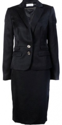 Calvin Klein Women's Jacquard Skirt Suit Navy (4) [Apparel]