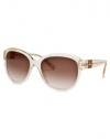 Fashion Sunglasses: Light Transparent Gold-Striped/Brown Gradient