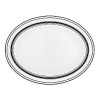 Black bands of varying widths sweeten the proverbial pot in kate spade new york's St. Kitts platter.