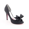Paris Hilton Senorita Womens Size 8 Black Black Pumps Synthetic Open Toe Shoes