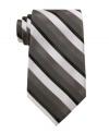 A clean classic stripe gives this Perry Ellis tie instant presence in your wardrobe.