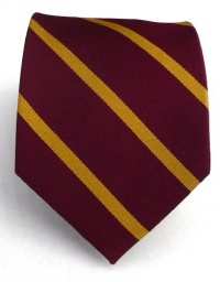 100% Silk Woven Burgundy and Gold Striped Tie 100% Silk Woven Burgundy and Gold Striped Tie