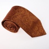 Brown Patterned Woven Silk Neckie Present Box Set fire brick christmas gift T8160