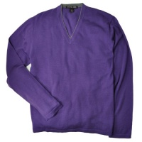Michael Kors Men's Tipped Merino Wool V-neck Sweater Michael Kors Men's Tipped Merino Wool V-neck Sweater