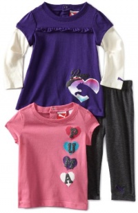 Puma - Kids Baby-Girls Infant 3 Pack Pant Set, Rich Purple, 24 Months