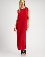 Pure silk crewneck with cascading ruffle details and an enticing side slit. CrewneckSleevelessRuffle details at shouldersSide slitPull-on styleAbout 43 from natural waist78% acetate/22% polyesterLining; silkDry cleanImportedModel shown is 5'10 (177cm) wearing US size 4.