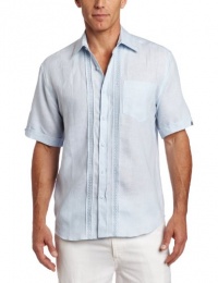 Cubavera Men's Short Sleeve Pinstripe With Embroidered Point Collar Shirt Cubavera Men's Short Sleeve Pinstripe With Embroidered Point Collar Shirt