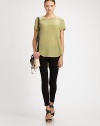 Leggings-style pants with cropped-leg construction and a single back besom pocket. Hook-and-eye closureZip flySlash pocketsSingle back besom pocketRise, about 10Inseam, about 2972% viscose/23% polyamide/5% elastaneDry cleanImported of Italian fabricModel shown is 5'10 (177cm) wearing US size 4.