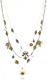 Betsey Johnson Iconic Autumn Flower and Bead Illusion Necklace Betsey Johnson Iconic Autumn Flower and Bead Illusion Necklace