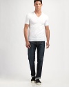 A basic v-neck tee that meets all of your casual wardrobe needs, shaped in a rich cotton blend for added comfort and support and an exceptional fit.V-neck90% cotton/10% elastaneMachine washImported